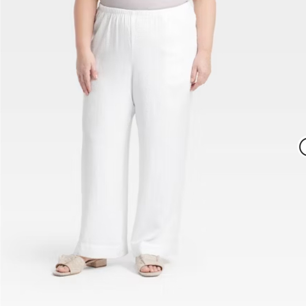 Linen Mid-Rise Wide Leg
Pull-On elastic waistPants - A New Day